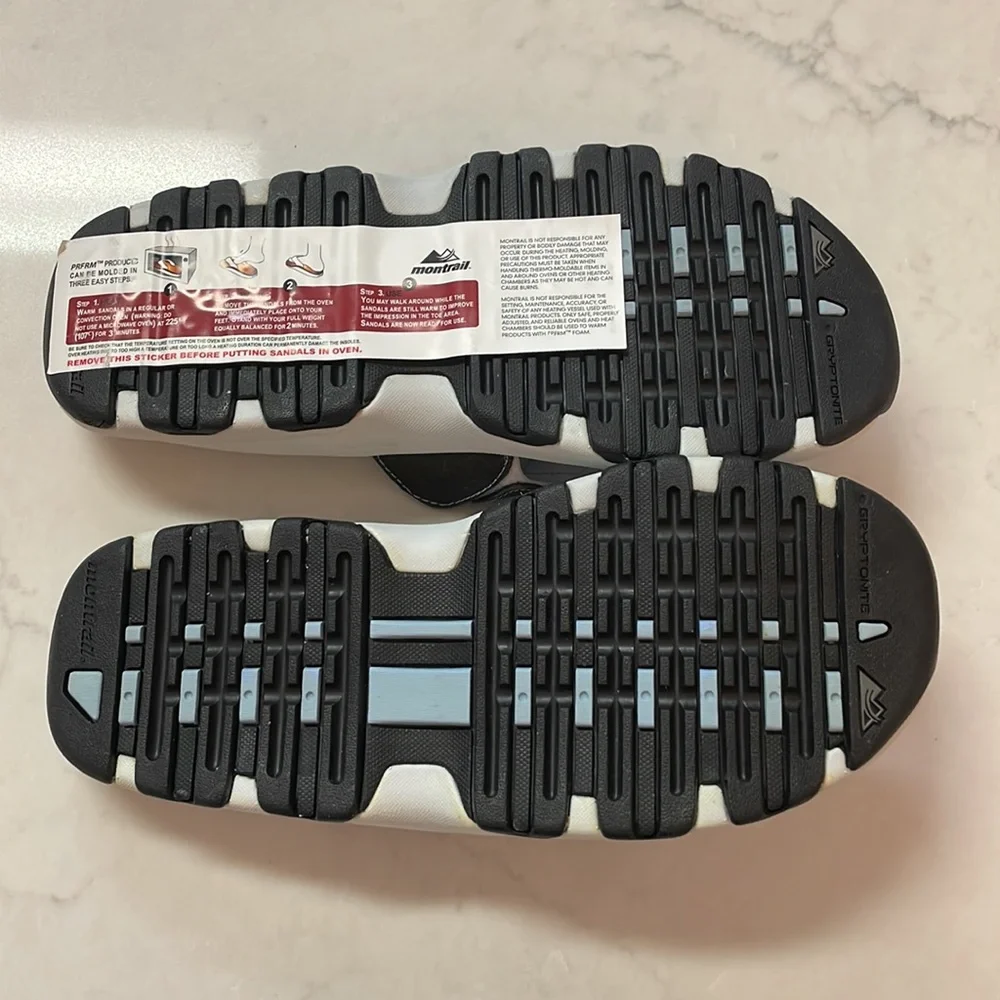 Men’s Montrail Moldable Flip Flops Size 8 NWT